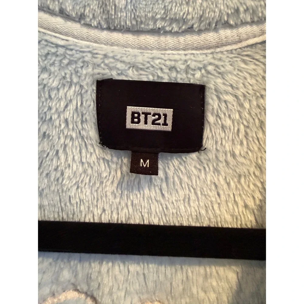 BTS BT21 RJ Kind Alpaca Blue Plush Fleece Robe Med KPop BTS RJ Jin Foodie Alpaca